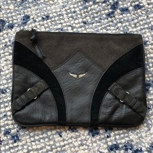 Zadig & Voltaire leather/suede clutch